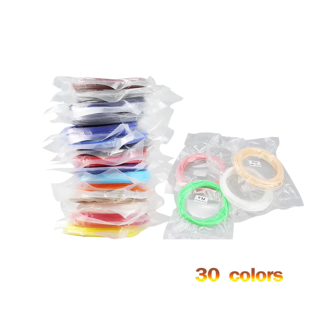 10 meters PLA 1.75mm plastic filament printing materials for pen accessories 3D black white colored rainbow red printer