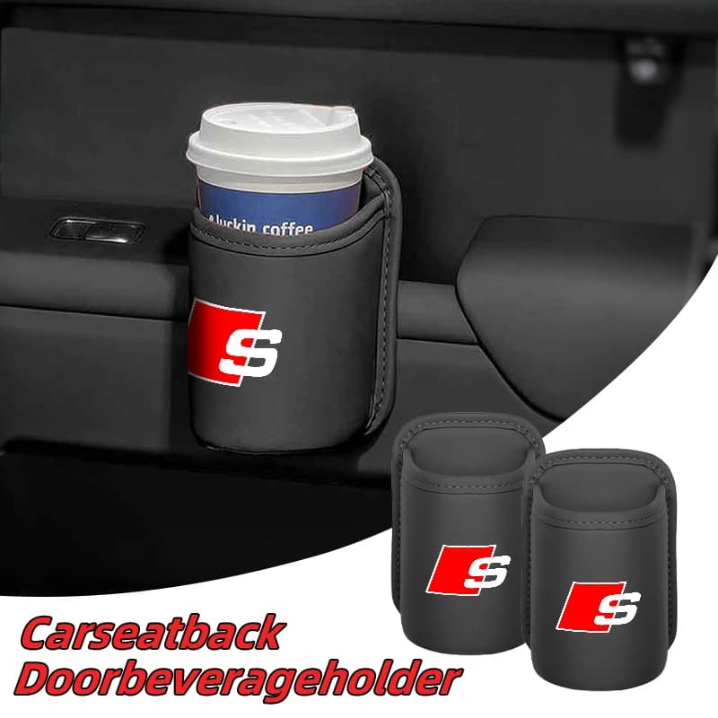 Porta auto in pelle Portabicchieri Organizzatore Contenitore di stoccaggio Portabevande Portabicchieri automatico Accessori interni auto per Audi Q5 Q7 Q3 A3 A4 A