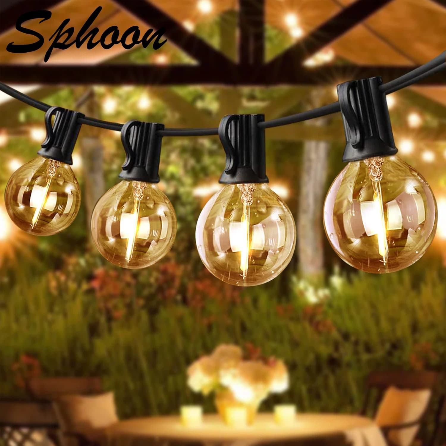 65FT Esterno Collegabile HA CONDOTTO LA Luce Della Stringa E12 Base G40 IP44 Impermeabile Dimmerabile Ghirlanda Giardino Matrimonio Lucine Decorazioni Per La Casa