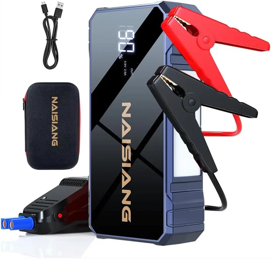 Avviatore di emergenza 4000A Amplificatore batteria per auto 12V con luci a LED, USB QC3.0, display LCD, impermeabile, certificato UL2743