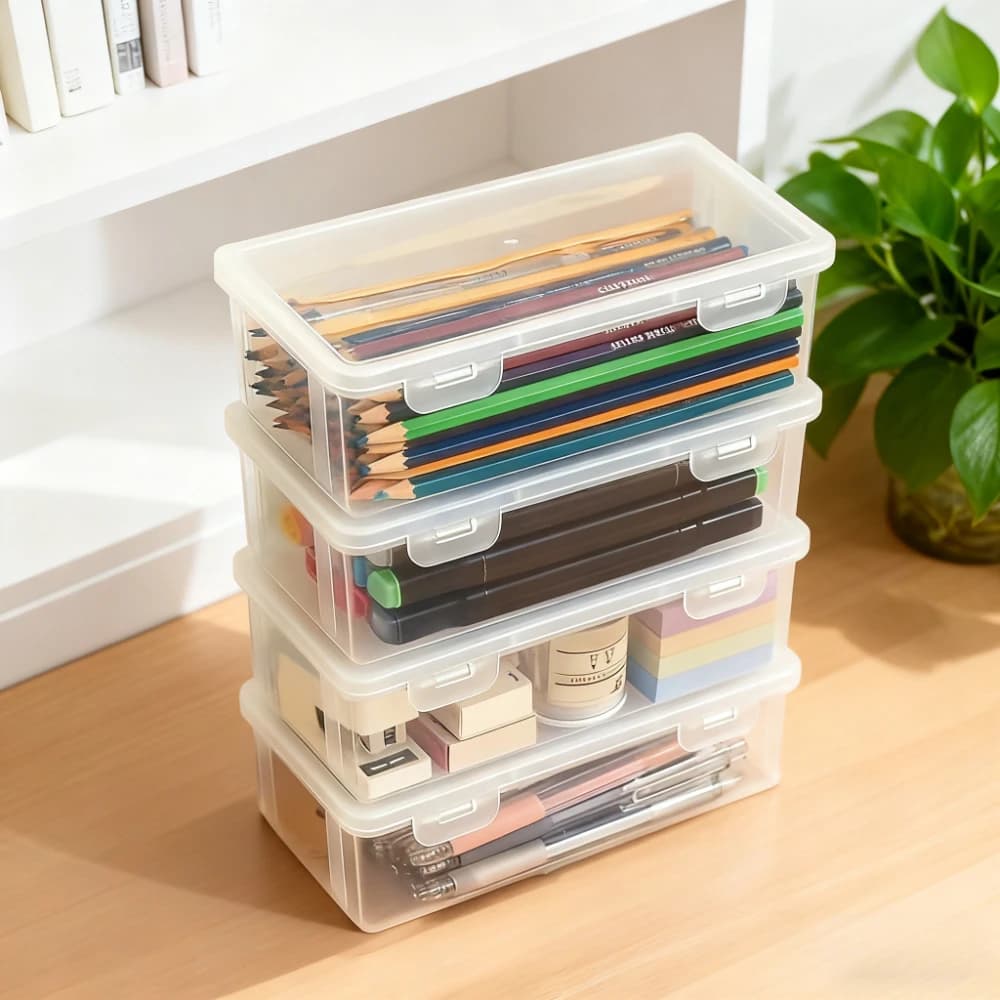 4/2/1pcs Astuccio per matite Scatola per matite in PP Multi-funzione Organizzatore di cancelleria Materiale scolastico per ufficio Scatola per penne Kit Borse Scatola per penne