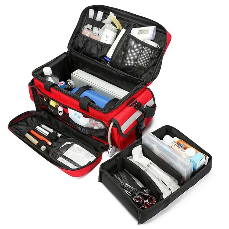 Borsa medica di pronto soccorso borsa di salvataggio di emergenza all'aperto di grande capacità borse da viaggio Multi-tasca Oxford riflettenti impermeabili vuote