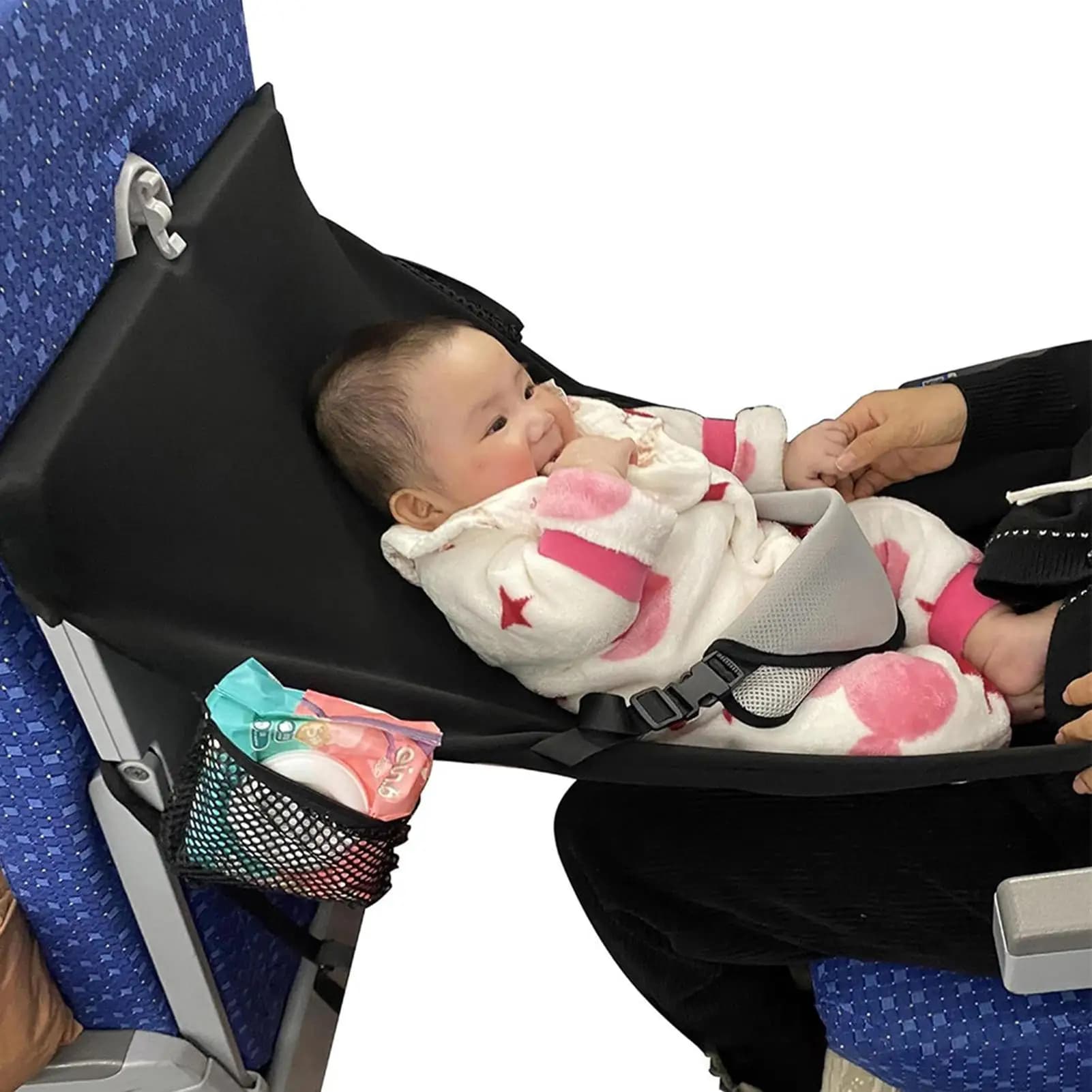 Travel Airplane Bed For Baby Pedals Bed Kids Airplane Seat Extender With Side Pocket Portable Foot Rest Hammock Car Sleep Crib