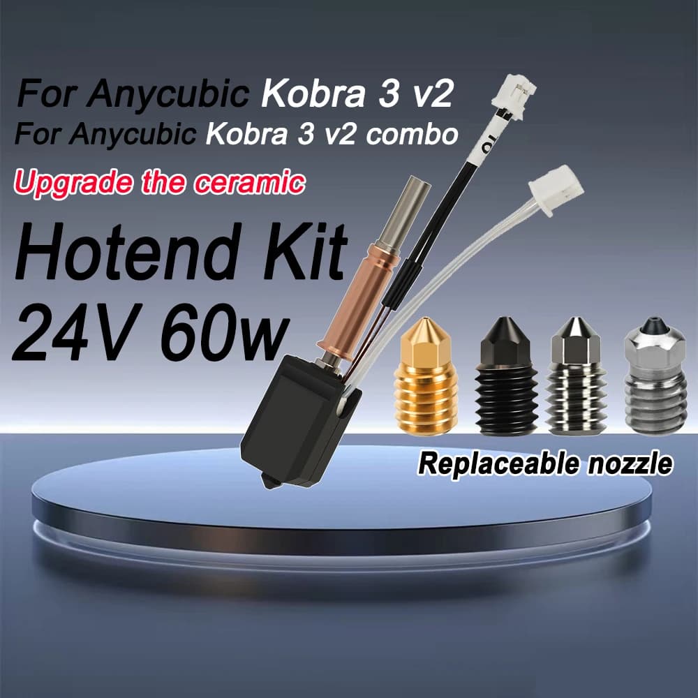 NUOVO hotend Per Anycubic Kobra 3 v2/Kobra 3 v2 Combo Aggiornamento Hotend ceramica hotend Stampante 3D Ugello in acciaio temprato