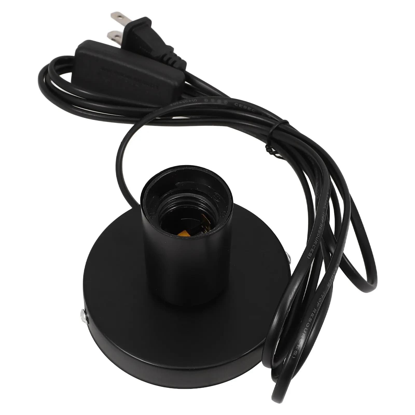 Industrial Metal Table Lamp Base with Pre-Attached Cord Switch Us Plug E27 Socket for Home Office Desk Night Light Fixture