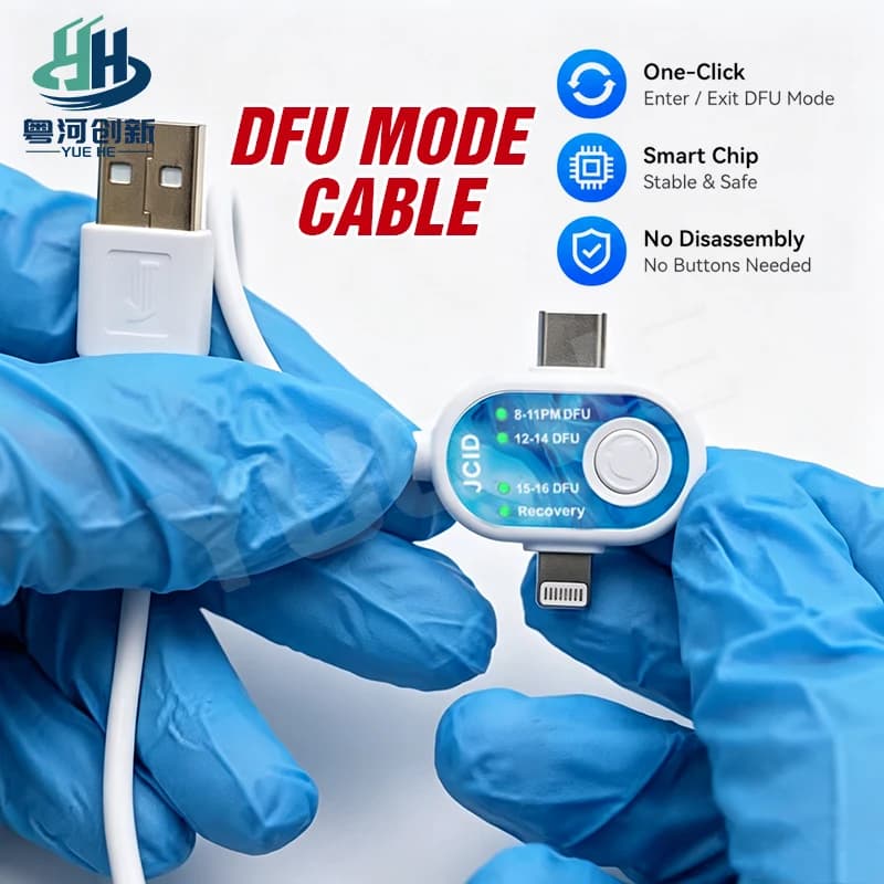 JCID DFU Cable 2 in 1 Type C Auto DFU No Button No Disassembly for IPhone 8-16 Series One Step Recovery Phone Repair Tools