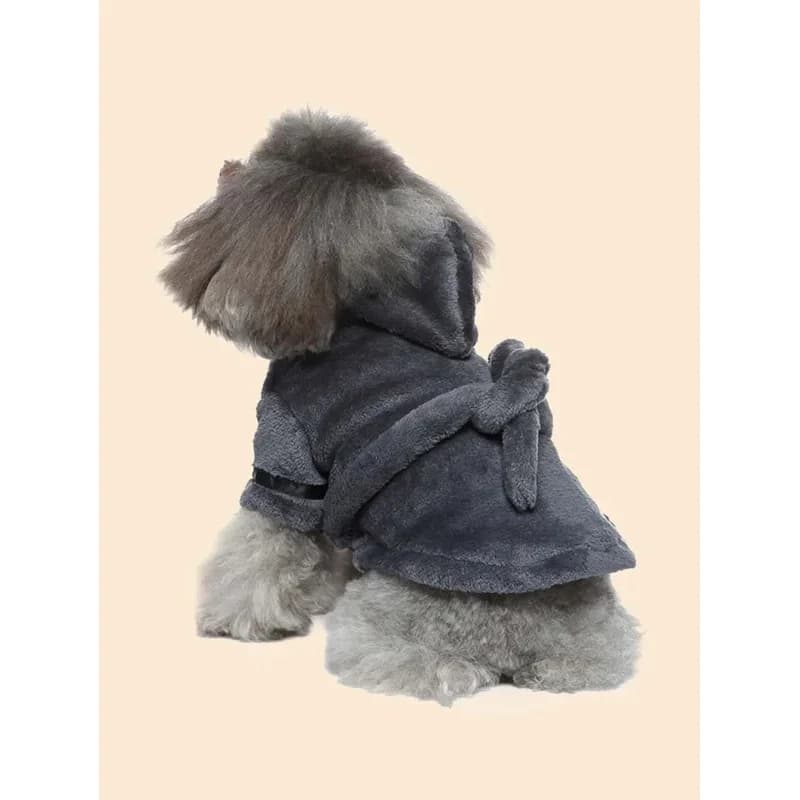 Dog bathrobe. Soft and comfortable material. Pink and adorable. Gray and fashionable.