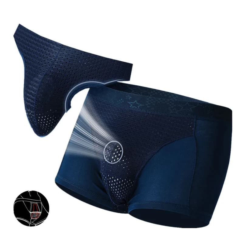 Boxer da Uomo in Seta Ghiaccio Traspirante con Tasca Separata, Mutande Maschili Taglie Grandi XL-4XL
