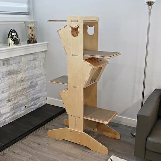 Casa antigraffio per mobili per animali domestici con torre per albero per gatti in legno personalizzata dal produttore