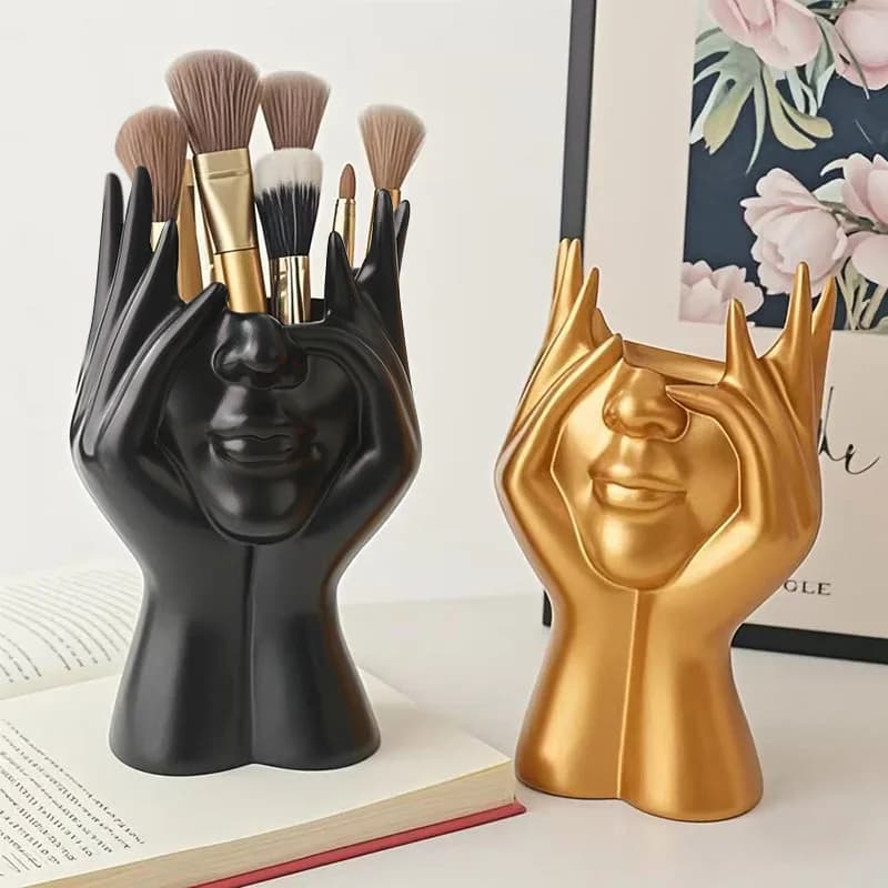 Creativo Body Art Figura in vinile Titolare Pennello per trucco acrilico Organizzatore Espositore da tavolo multifunzionale Home Office