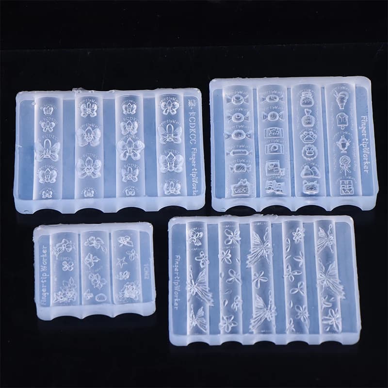 【Nice】1pc Stampo in silicone 3D a forma di farfalla, fiore, cuore, per decorazioni unghie, nail art