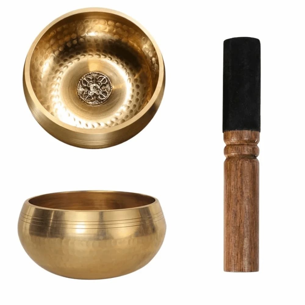 Soft Cushion Nepalese Singing Bowl Stress Relief Home Decor Tibetan Singing Bowl Set Bottom Engraved with Stick Sound Bowl