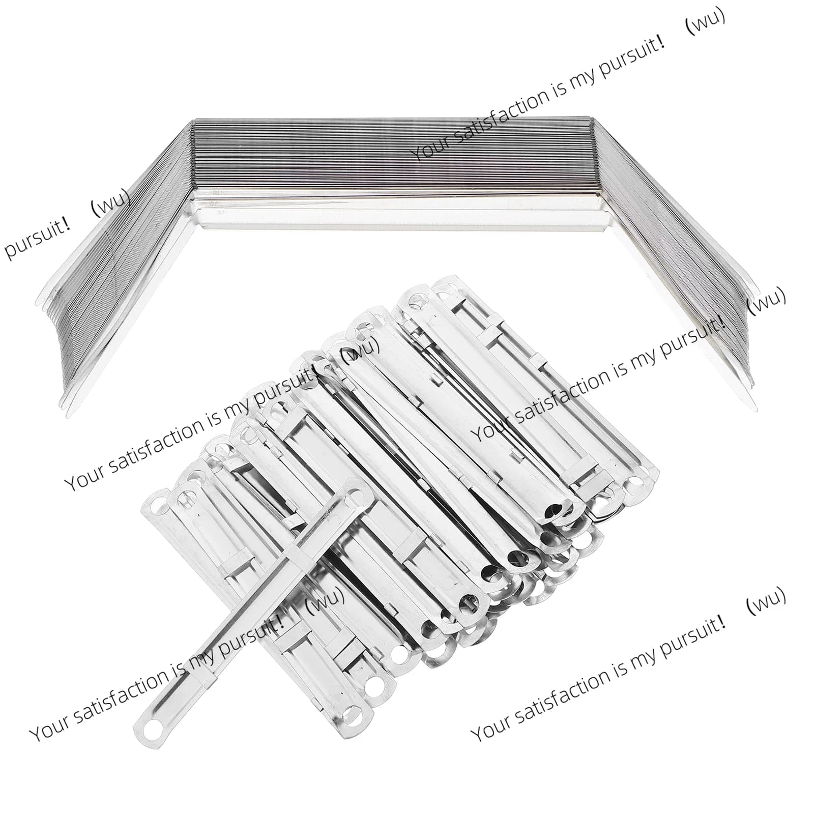 100pcs Bookbinding Clips Steel Paper File Fasteners Prong Folders Metal Binding Clips Strip Office Book Binding Ring 8cm Silver