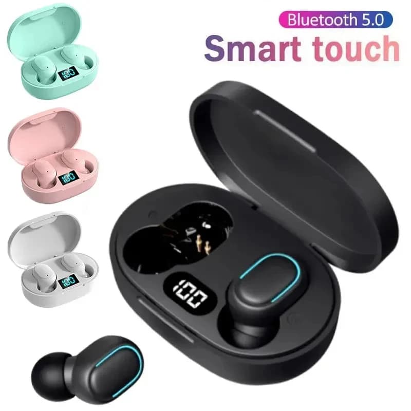 E6S TWS Wireless Bluetooth V5.1 Headphones with noise cancelling with microphone Sports Headphones for iPhone Xiaomi Redmi
