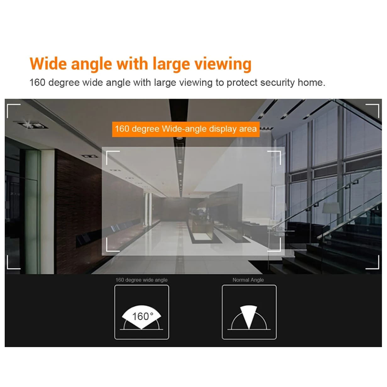 AA81-Camera per campanello 1080P Telecamera per spioncino per porta di sicurezza per campanello domestico intelligente con display ad alta definizione da 2,4 pollici