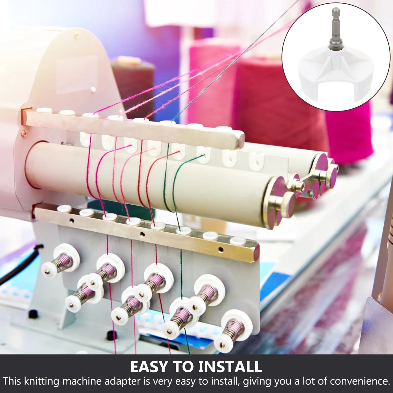 Sturdy Knitting Machine Adapter Crank Handle Adaptor for DIY Weaving Looms Improved Snug Fit No Modification Needed Reliable
