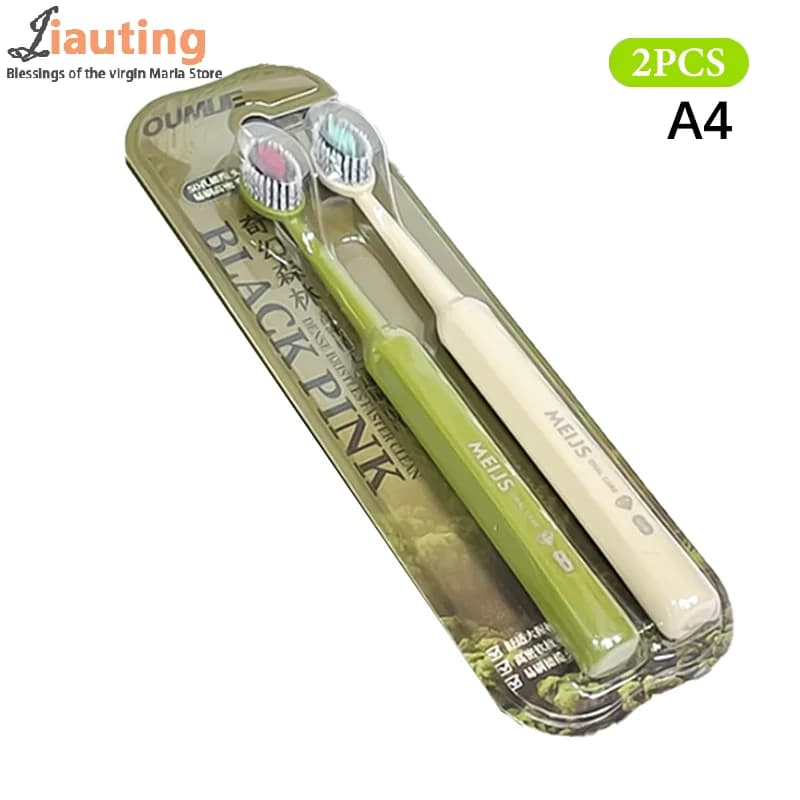 2Pcs Mouth Clean Toothbrush Ultra-Fine Soft Hard Bristle Toothbrush Deep Cleaning For Adults Whitening Teeth