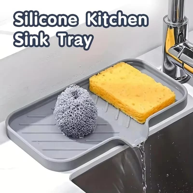 Tappetino drenante in silicone per dispenser di sapone da bancone da cucina, spugna, facile da pulire, antiscivolo, per riporre il controsoffitto, per asciugare