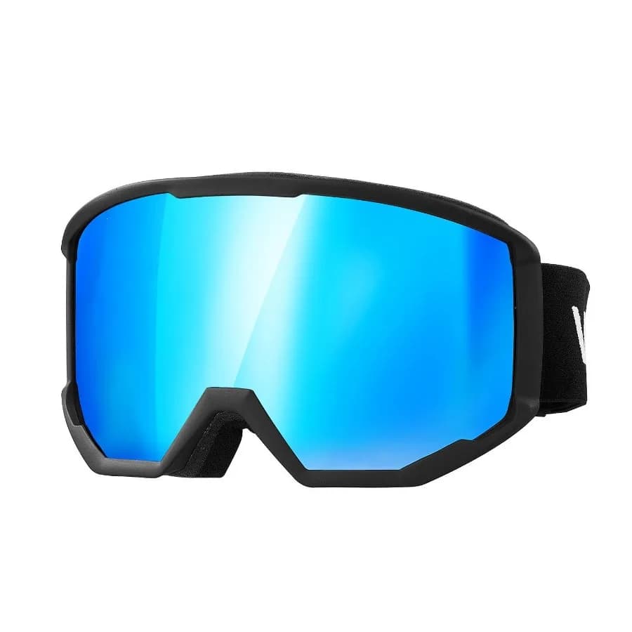 Occhiali da sci, lenti cilindriche con rivestimento Revo blu ghiaccio, occhiali da neve antiappannamento OTG per uomini donne giovani, montatura in TPU e