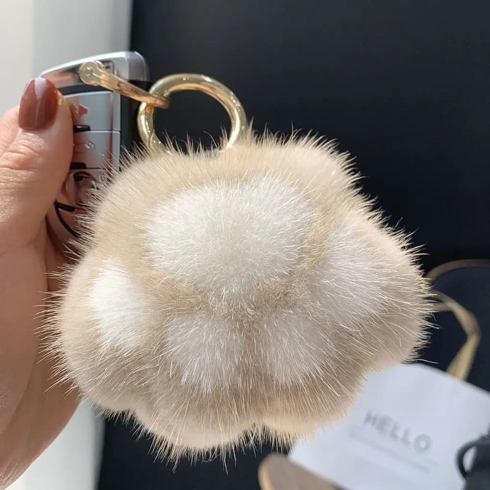 Portachiavi con ciondolo zampa di gatto portachiavi in morbida pelliccia sintetica soffice regalo per bambini peluche portachiavi con portachiavi per auto