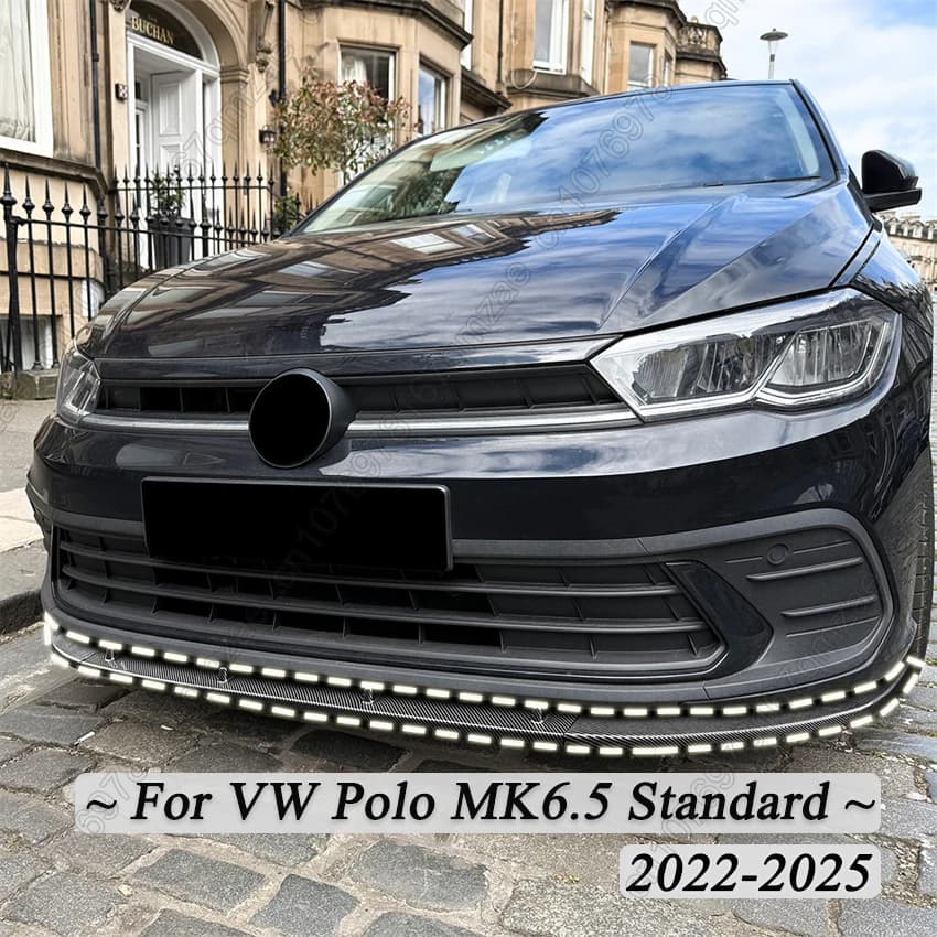 For VW Volkswagen Polo MK6.5 Standard Version 2022 2023 2024 2025 Car Front Bumper Splitter Lip Diffusers 3pcs Body Kits