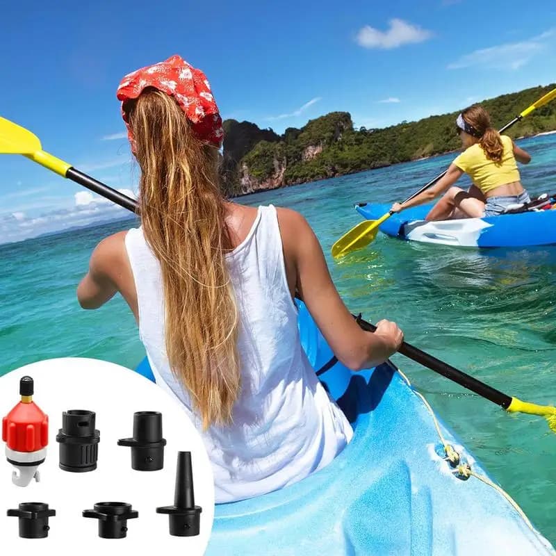 Adattatore per pompa per paddle board Adattatore per pompa d'aria Connettore per testa di pompaggio con 9 ugelli per paddleboard per gommone e aria per kayak