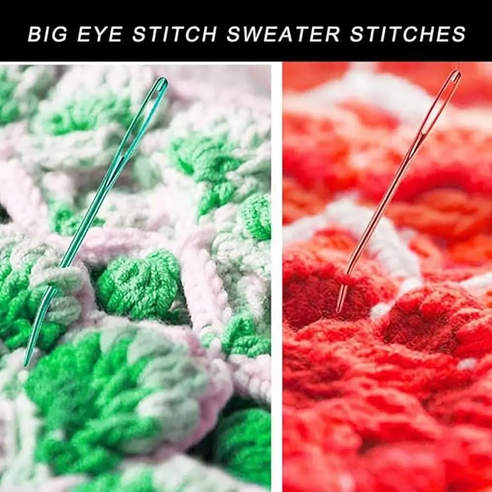 Handicraft Bent Tip Big Eye Bent Needle Aluminum Multisize Crochet Needles Crocheting Hooks DIY Sewing Accessories