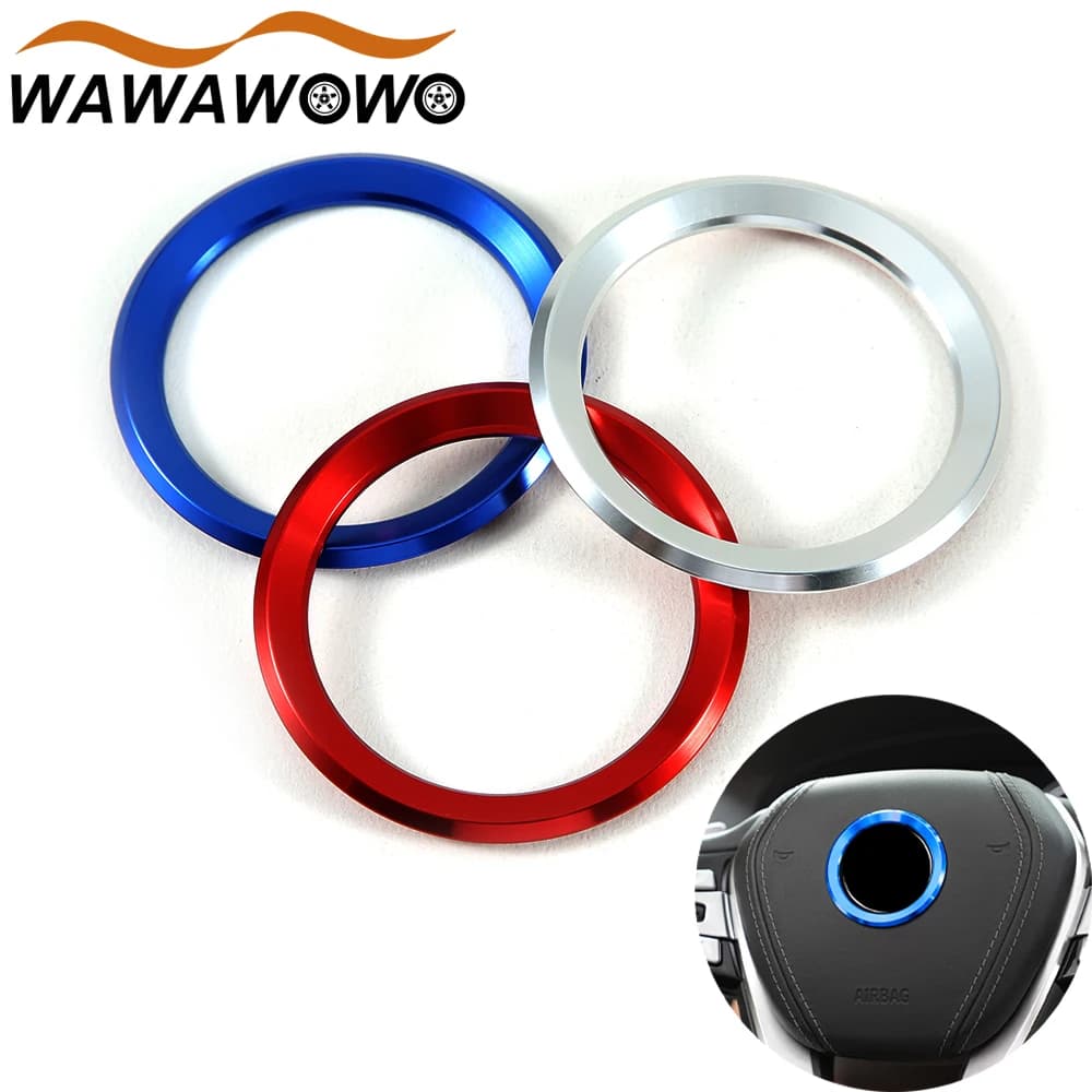 1 pcs aluminum metal steering wheel cover ring fashion self decoration trim cover compatible with BMW 5 F10 F11 series