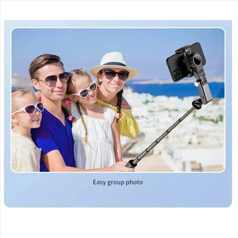 AA08-Con microfono Wireless Selfie Stick Treppiede Supporto pieghevole per fotocamere Gopro Action Smartphone Equilibrio Riprese costanti