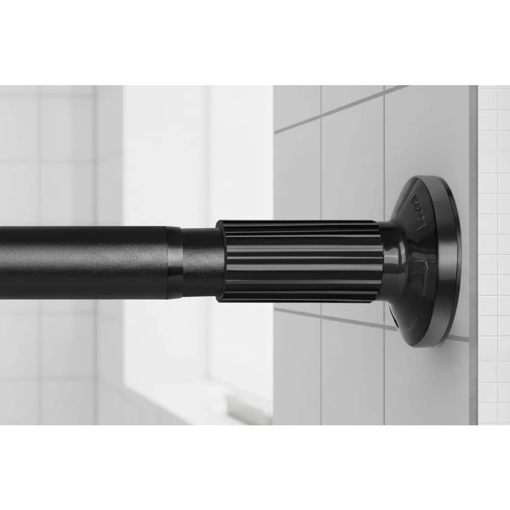 Asta per tende a tensione regolabile senza foratura Asta per doccia a molla da 51-165 pollici Facile installazione antiruggine nera