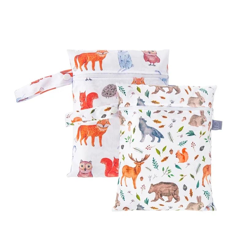 1/2/3 pezzi borsa per pannolini per bambini cartone animato bagnato pannolino asciutto borsa con cerniera passeggino borsa da viaggio borse per pannolini bagnati per neonati all'aperto