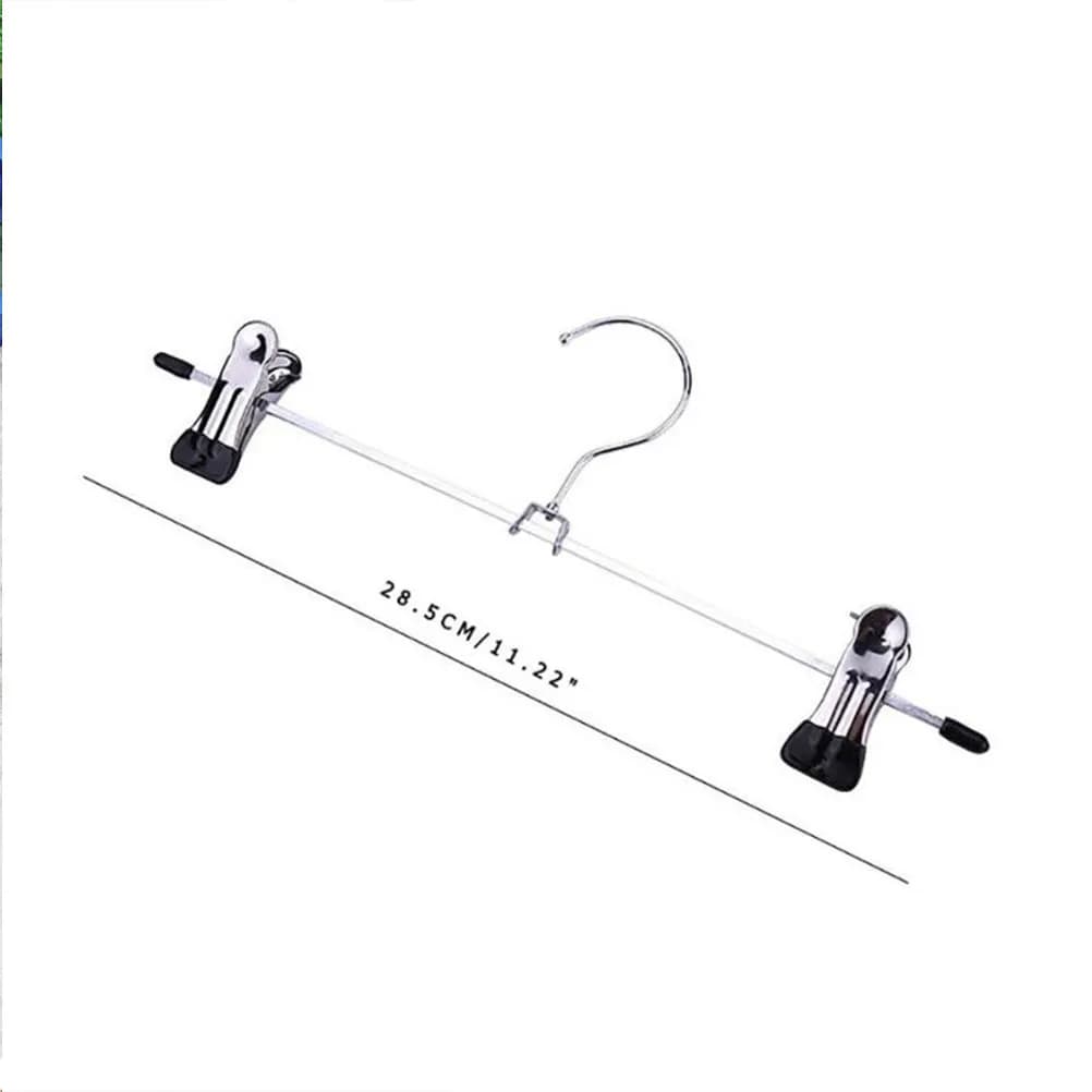 30 Pezzi Clip Appendiabiti in Acciaio Inossidabile Antiscivolo, Gancio Robusto in Metallo per Pantaloni e Gonne, Salvaspazio per Armadio, Design Pratico