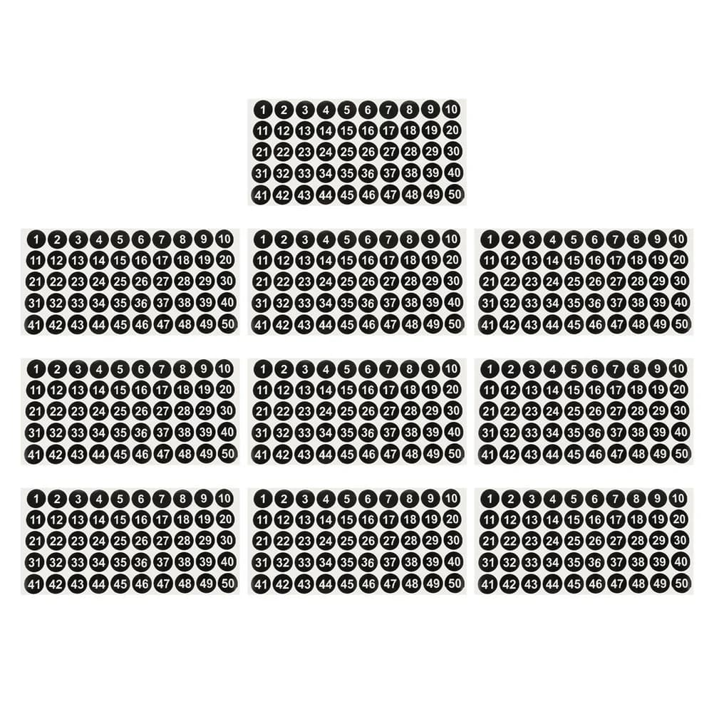 10 fogli adesivi numero etichette numeri civici sul taccuino impermeabile per pianificatori etichette mini aula