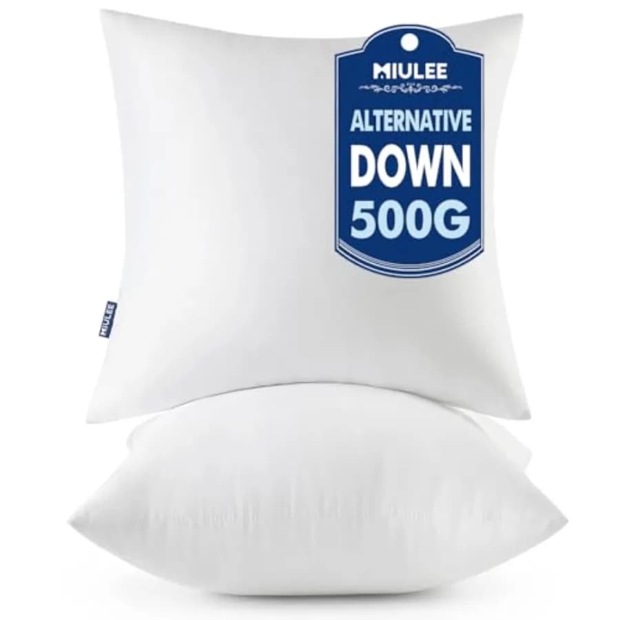 Throw Pillows serts, Pack of 2 100% Virgin Fiber Filling Bed Couch Pillows