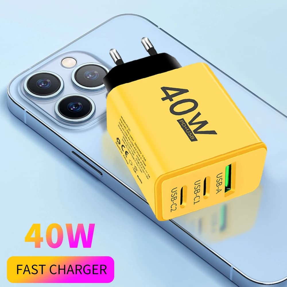 40W PD USB Charger Fast Charger USB C Mobile Phone Charger Type C Quick Charge 3.0 Wall Adapter For Iphone Xiaomi Samsung Huawei