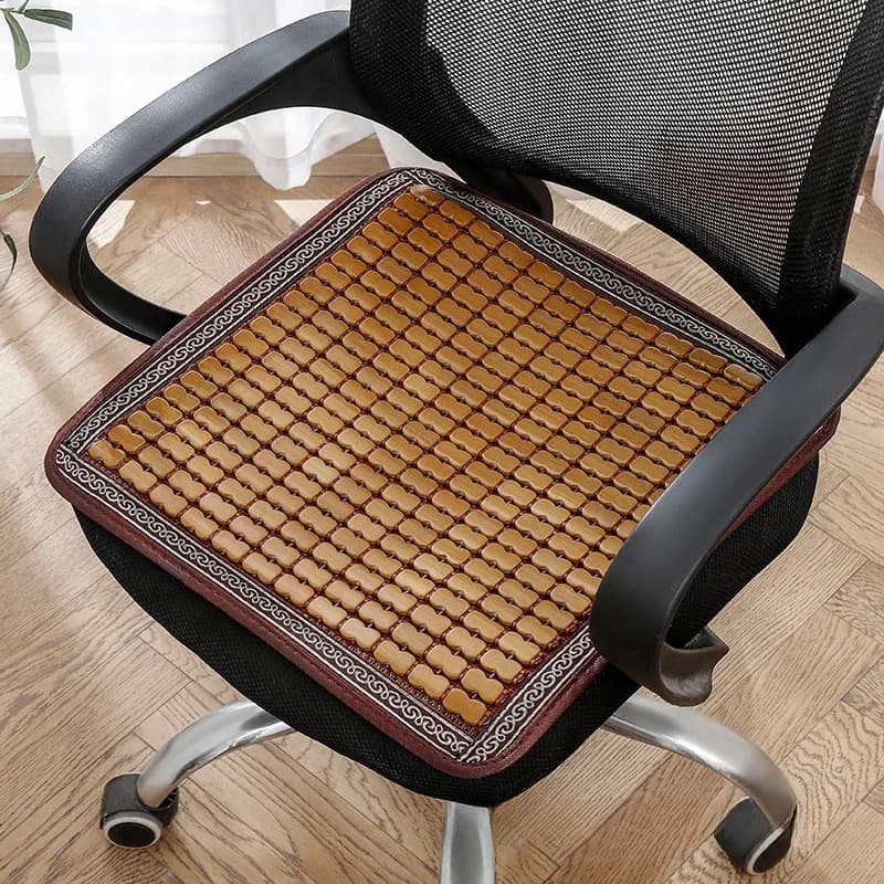 Summer Cool Mat Bamboo Salon Cushion Bamboo Car Ventilated Seat Cover Sofa Office Chair Cushion Dining Table Mat office chair