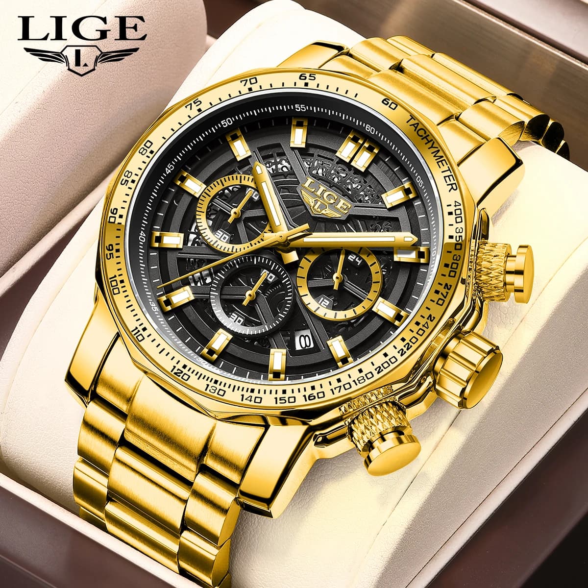 LIGE New Business Watch Men Fashion Sports Military Quartz Wristwatches men's waterproof Top Brand luxury Date Chronograph male