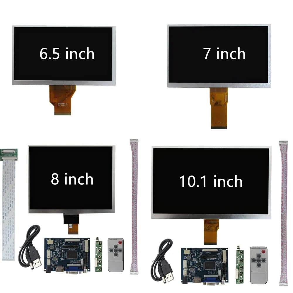 Monitor LCD Portatile da 7/8/9/10.1 Pollici con Ingressi 2AV/VGA/HDMI, Scheda Controller per Raspberry Pi 4/5, Display per PC Windows