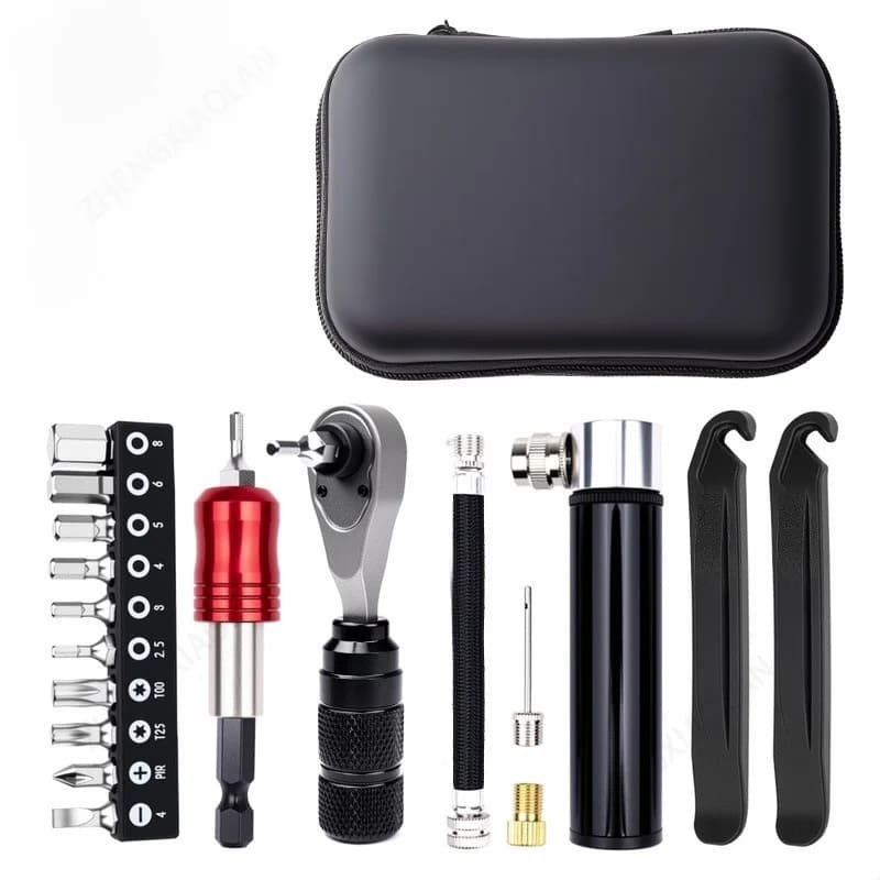 Bicycle Kit Ratchet Wrench Batch Head Set Mountain Bike Tire Skid Special Cycling Road Bike Pump