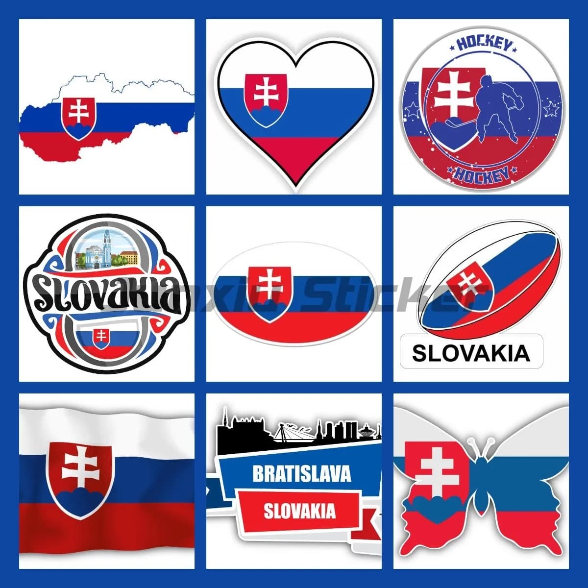 Creative flag of Slovakia motorcycle door bumper truck bicycle helmet portable sticker for auto decal waterproof PVC