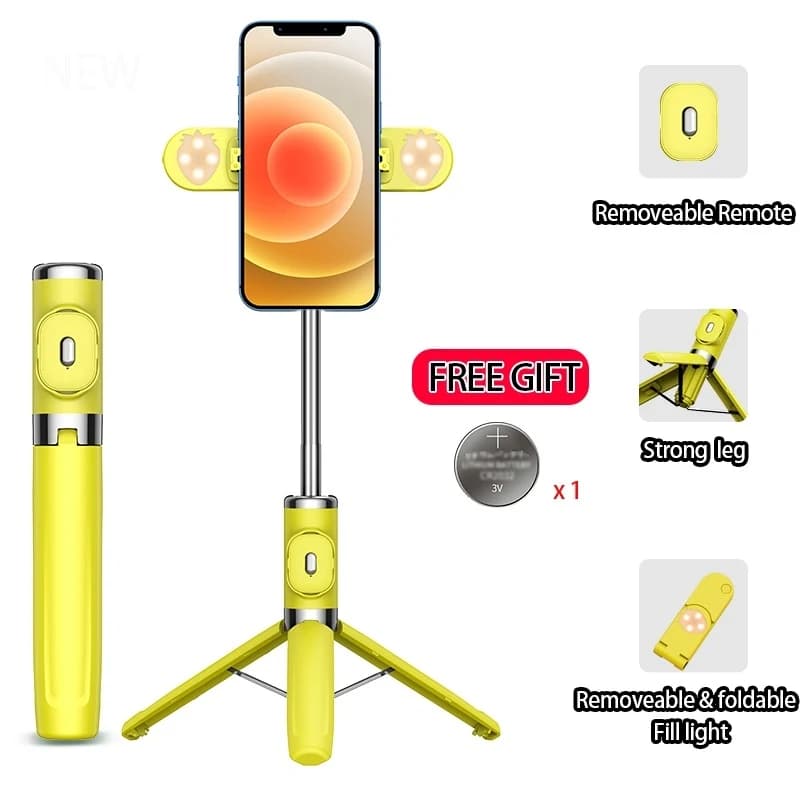 Treppiede per selfie stick con telecomando Bluetooth per smartphone a colori M01 utilizzato per selfie che registra video in streaming live