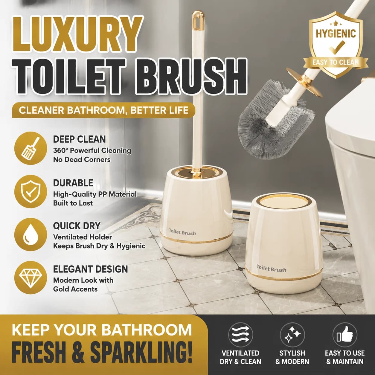2026 New Light Luxury Toilet Scrubbing Toilet with No Blind Angle Home Floor standing Toilet Non drilling Brush Artifact
