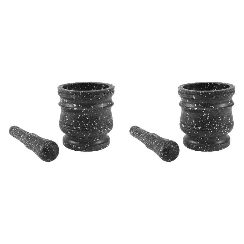 2PackX(Pattern Pestle Set Stone Herb Spice Grinder Solid Grinder Cooking Set)