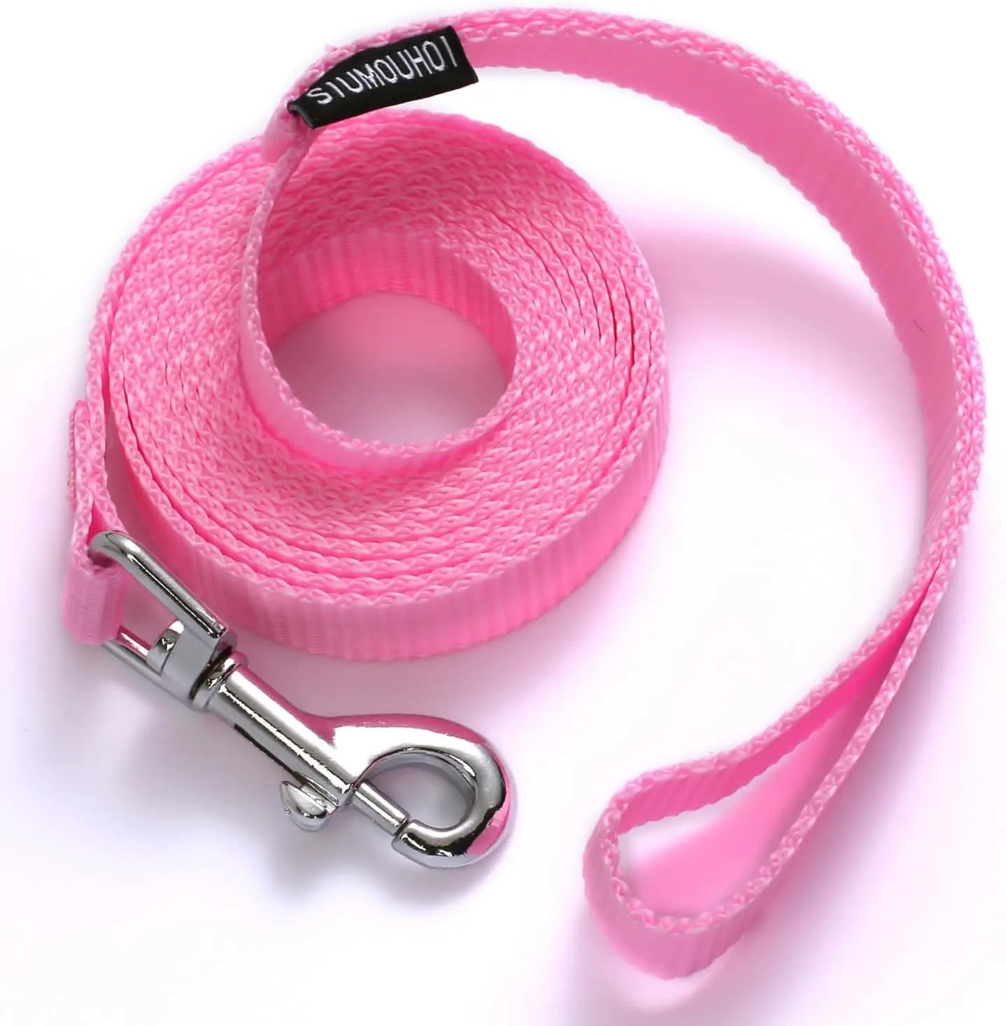 Guinzagli per Cuccioli da 6 Piedi, Stile Tradizionale Robusto con Gancio Facile da Agganciare al Collare per Cani Piccoli, Medi e Grandi (Rosa, 5/8 pollici x 6 piedi)