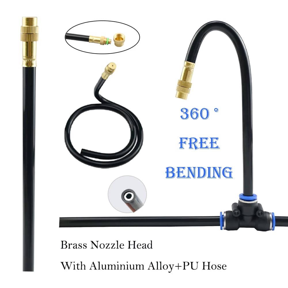20/30/50cm 360 ° Adjustable brass flexible spray nozzle for garden irrigation for PE tubes from 6/8/10/12mm