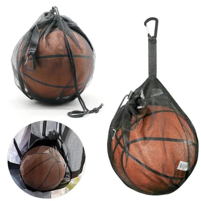 One basketball net bag can be used for football, volleyball, sports shoes with drawstring bag, portable drawstring