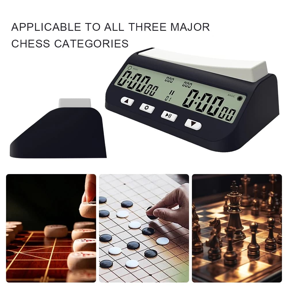 Versatile Chess Clock with Basic BONUS Delay and Positive Time Features Digital Chess Clock for Chess Game I-GO and Chinese Ches