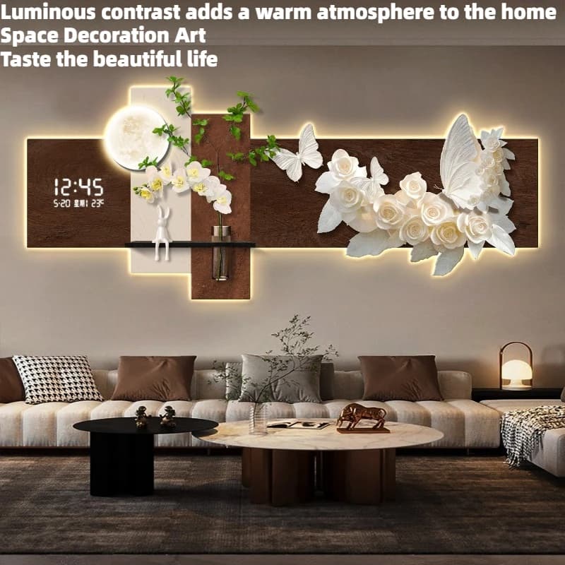 Orologio da Parete per Soggiorno, Grande Orologio Digitale da Cucina e Camera da Letto, Decorazioni di Lusso per la Casa