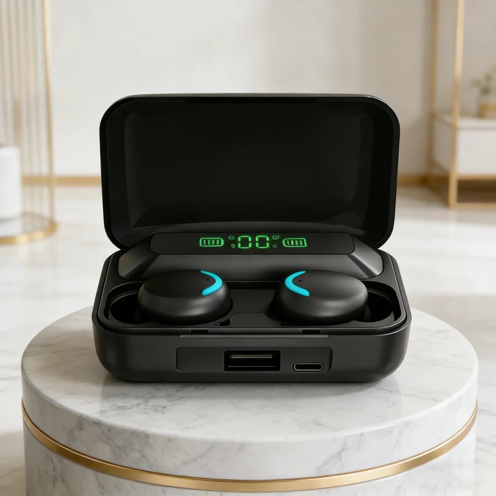 Nuove Cuffie Bluetooth con Audio Stereo 9D e Bassi Potenti, Auricolari Sportivi con Controllo Touch, Wireless TWS, Impermeabili