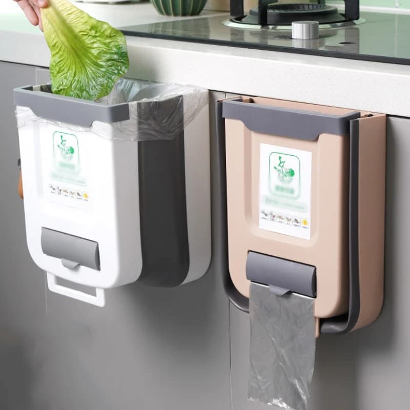 Pattumiera da cucina pattumiera portatile pieghevole per auto di grandi dimensioni per scatole portaoggetti da cucina a parete per porta dell'armadio da cucina del bagno